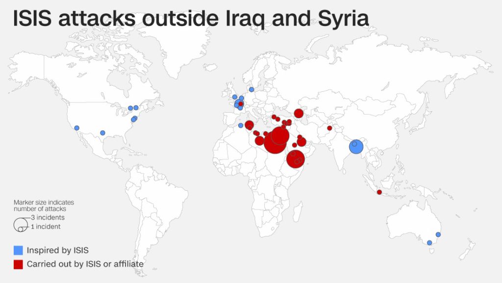 isis attacks outside iraq syria