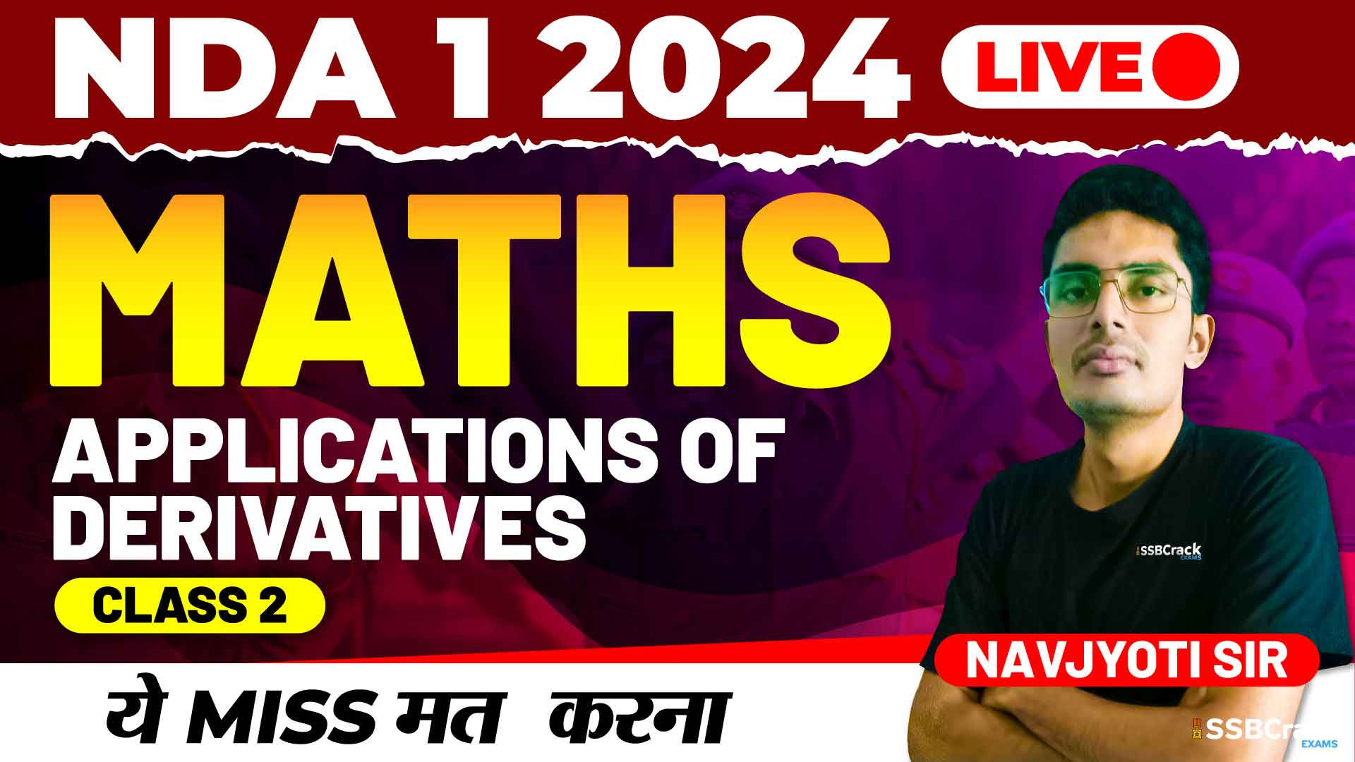 NDA 1 2024 Maths Applications of Derivatives Class 2