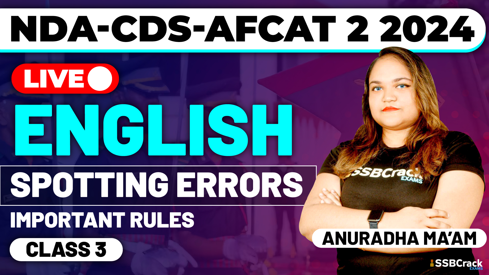NDA CDS AFCAT 2 2024 English Spotting Errors Important Rules Class 3